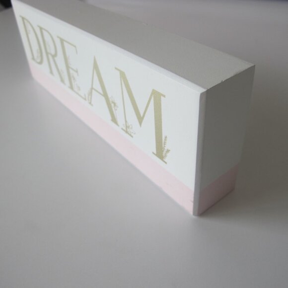 Girl's Room Decor DREAM gold and pink Shelf Decor - Picture 2 of 3